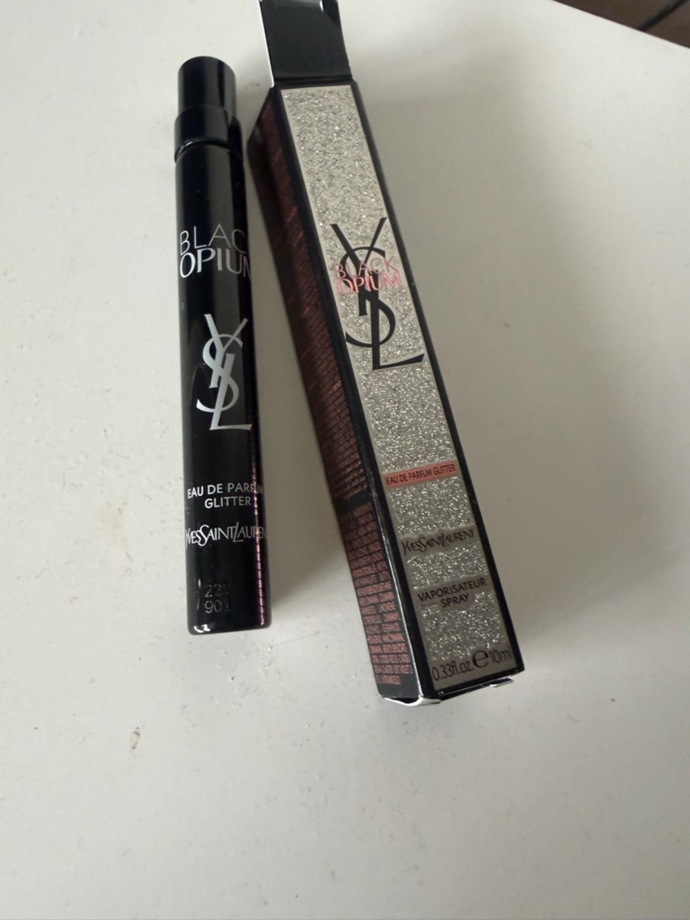 Yves Saint Laurent Black Opium Glitter Spray - Black & Silver Accents